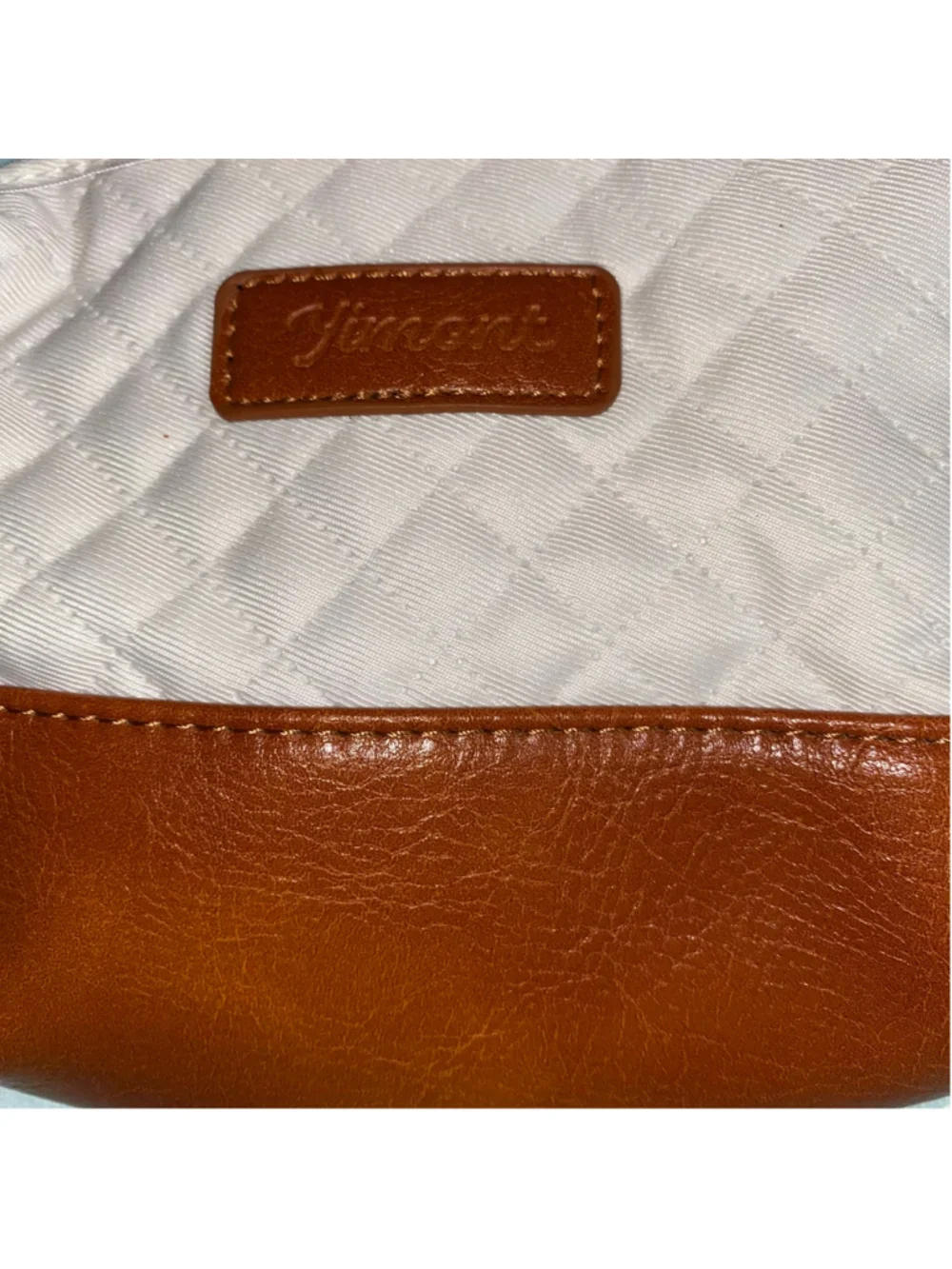Women's Jiment Cosmetic Bag One Size White and Brown Quilted Pouch